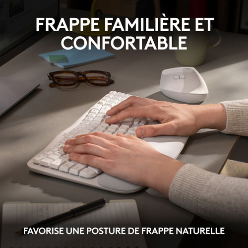 Logitech Wave Keys Wireless Ergonomic Keyboard - Off-White