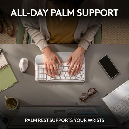 Logitech Wave Keys Wireless Ergonomic Keyboard - Off-White