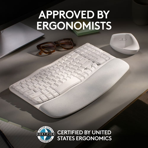 Logitech Wave Keys Wireless Ergonomic Keyboard - Off-White