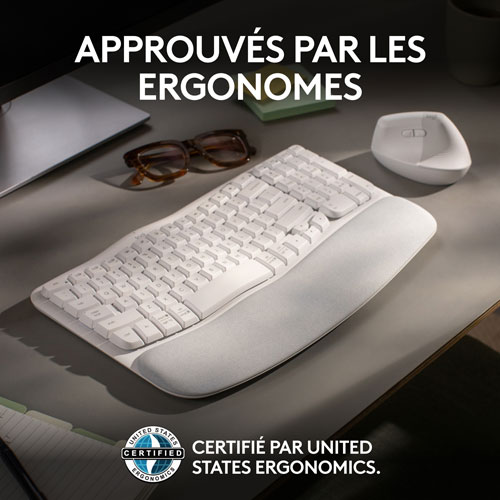Logitech Wave Keys Wireless Ergonomic Keyboard - Off-White