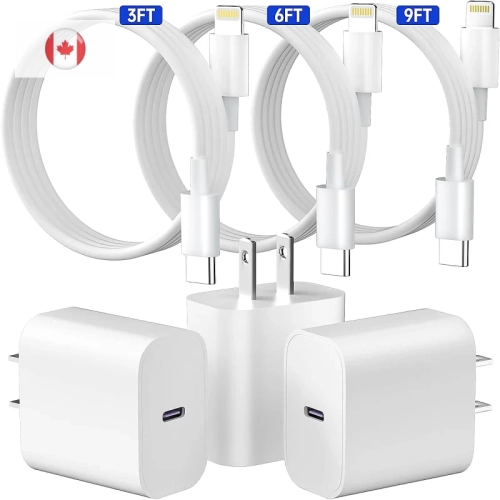 Chargeur iPhone 14【Certifié Apple MFi】 Chargeur mural USB C 20W Adaptateur  PD avec câble Lightning 3FT Compatible iPhone 14/14 Pro/14 Pro Max/14  Plus/13 12 11 Pro Max/Pro/Mini/Xs Max/XR/X, iPad - pack de