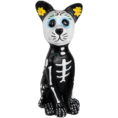 NORTHLIGHT  5" Day Of The Dead Skeleton Dog Figurine Decoration In Black