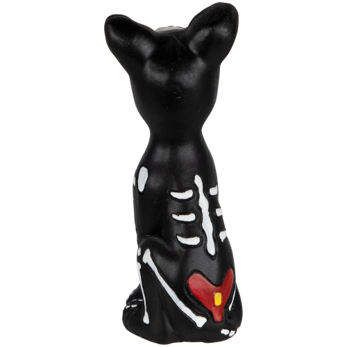 5" Black Day of the Dead Skeleton Dog Figurine Decoration