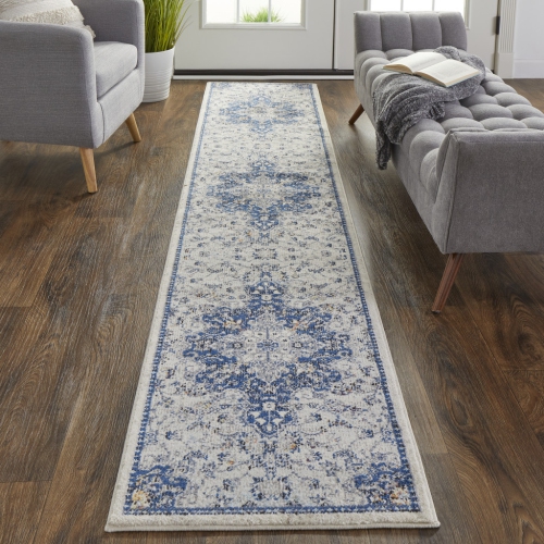 Tapis chemin de table camouflage bleu et or 10 pi