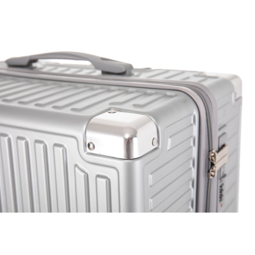 WINGOMART 2-Piece Luggage Set Lightweight Durable PC+ABS Hardshell, Double Spinner Wheels, TSA Lock - 20in & 28in - Silver