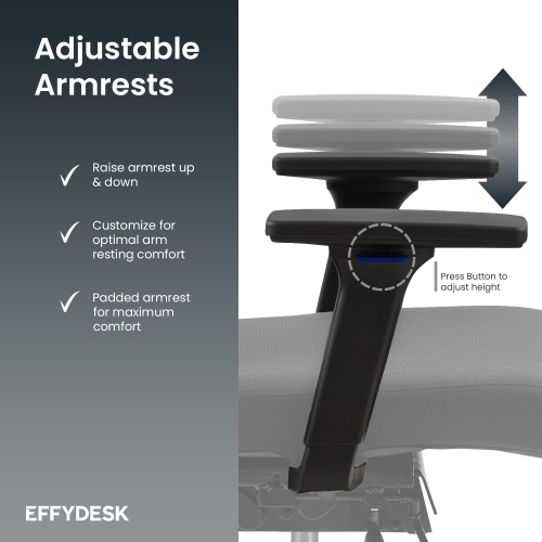 EFFYDESK BUSINESS BUNDLE: Height Adjustable Computer Standing Desk Small Oak Black on Business Black Frame + KarmaChair Adjustable Ergonomic Office