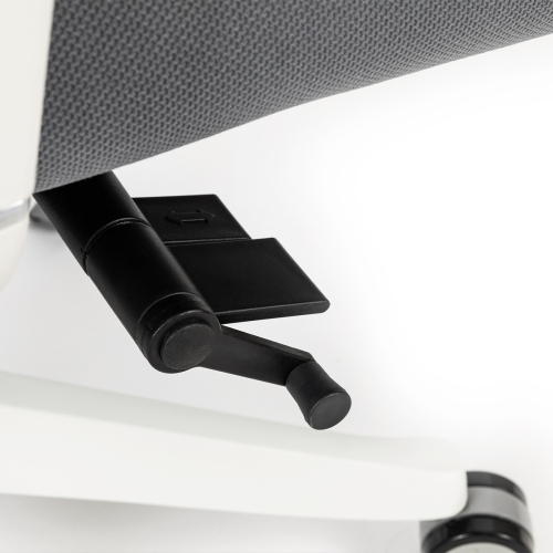 EFFYDESK BUSINESS BUNDLE: Height Adjustable Computer Standing Desk Small Oak White on Business White Frame + KaiChair Adjustable Ergonomic Office