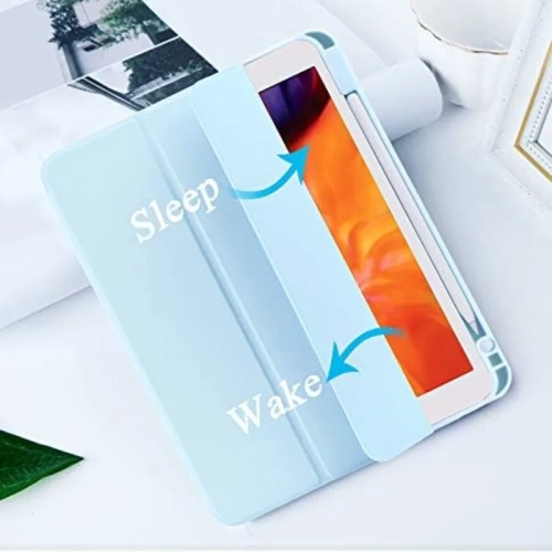 iPad Pro 11 Inch Case 2022-2021-2020 with Pencil Holder, Stand, Sleep/Wake - LightBlue