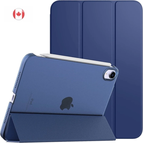 iPad Mini 6 Case - Navy Blue, Touch ID & Pencil Charging, Slim Translucent Back Cover