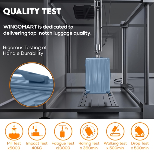 WINGOMART 2-Piece Luggage Set Lightweight Durable PC+ABS Hardshell, Double Spinner Wheels, TSA Lock - 20in & 28in - Coastal Blue