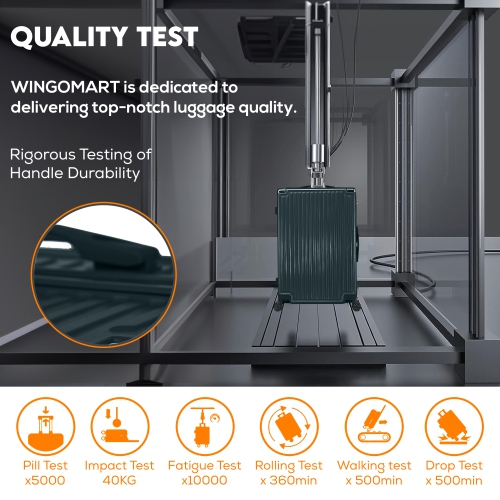 Valise légère et durable PC+ABS, roulettes pivotantes doubles, verrou TSA - 24 po - Vert océan