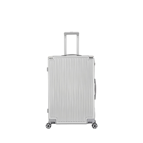 WINGOMART Luggage Lightweight Durable PC ABS Hardshell Double Spinner Wheels TSA Lock 24in Silver