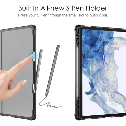 Keyboard Case for Samsung Galaxy Tab A8 10.5 inch 2021 Model, Soft TPU Back Protective Cover with Magnetically Detachable Wireless Bluetooth Keyboard