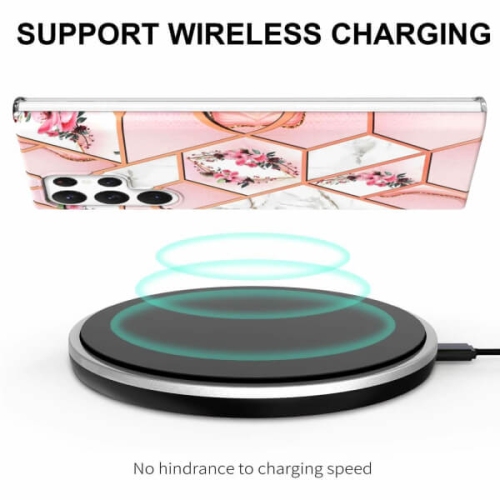 SuperShield Samsung Galaxy S22 Ultra 5G Case Hardback Marble Pattern Slim Design Enhanced Camera and Screen Protection Girls and Women Cover