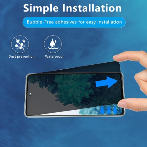 (2pack) compatible avec le protecteur d'écran de confidentialité Galaxy S20 FE de Samsung découpe précise Bubble Free installation facile, dureté 9H
