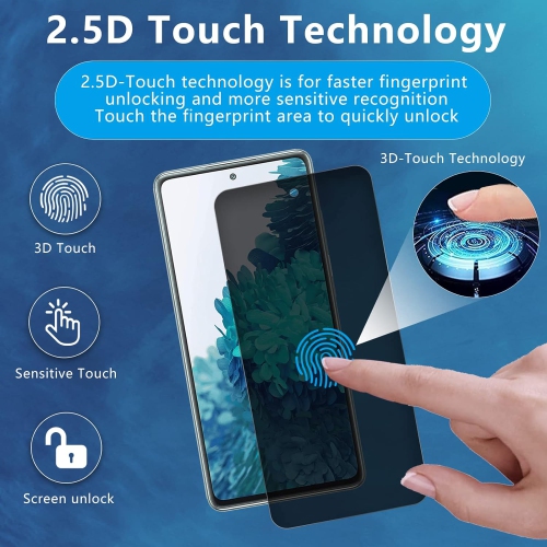 (2pack) compatible avec le protecteur d'écran de confidentialité Galaxy S20 FE de Samsung découpe précise Bubble Free installation facile, dureté 9H