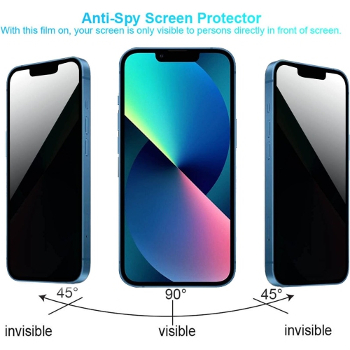 Designed for iPhone 14 Pro Privacy Screen Protector,14 Pro Tempered Glass Thin 9H Hardness Anti-Spy 2022 [Full Coverage][Bubble Free] [Case