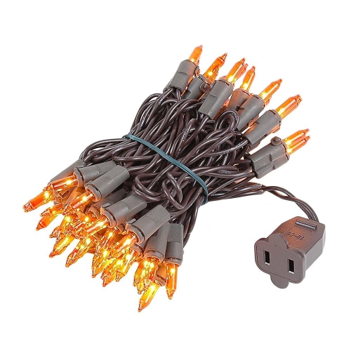 NOVELTY LIGHTS LLC  Novelty Lights 50 Light Clear Christmas Mini Light Set Wire, 11' Long In Brown