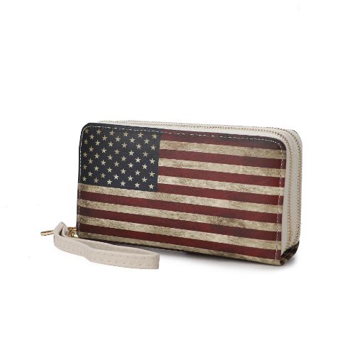 MKF Collection Uriel Vegan Leather Women’s FLAG Wristlet Wallet by Mia K