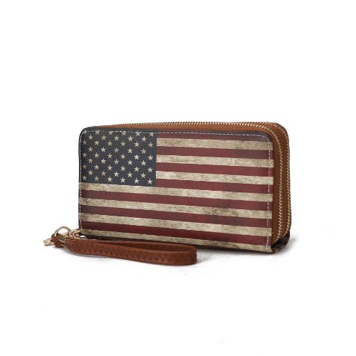 MKF Collection Uriel Vegan Leather Women’s FLAG Wristlet Wallet by Mia K