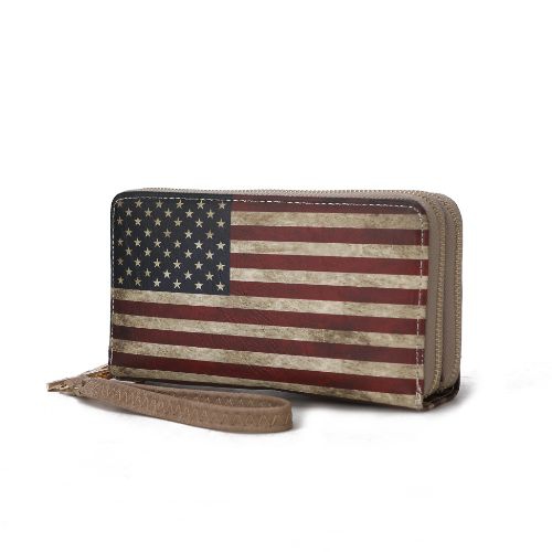 MKF Collection Uriel Vegan Leather Women’s FLAG Wristlet Wallet by Mia K