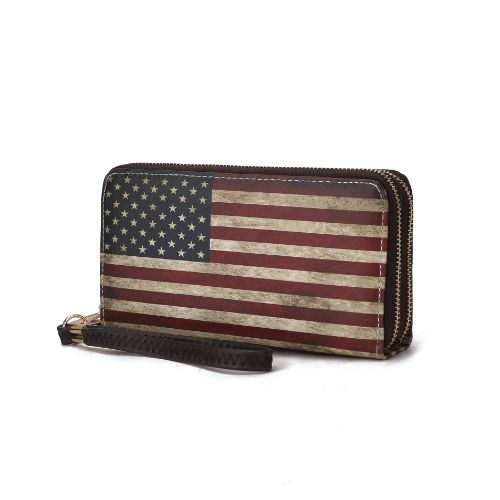 MKF Collection Uriel Vegan Leather Women’s FLAG Wristlet Wallet by Mia K