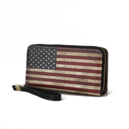 MKF Collection Uriel Vegan Leather Women’s FLAG Wristlet Wallet by Mia K