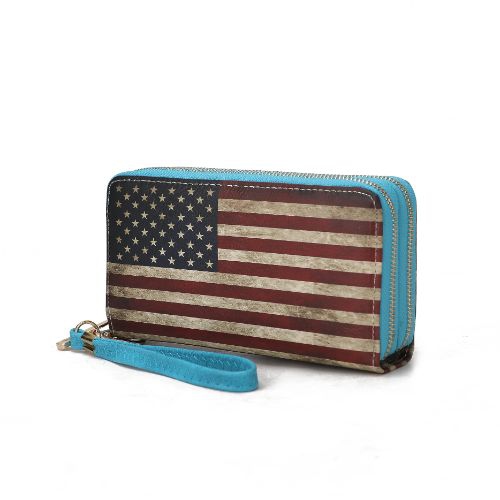 MKF Collection Uriel Vegan Leather Women’s FLAG Wristlet Wallet by Mia K