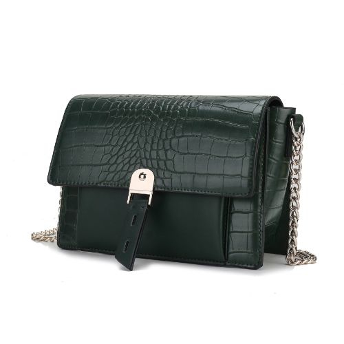 MKF Collection Hope Crocodile Embossed Vegan Leather Women’s Shoulder Bag by Mia K