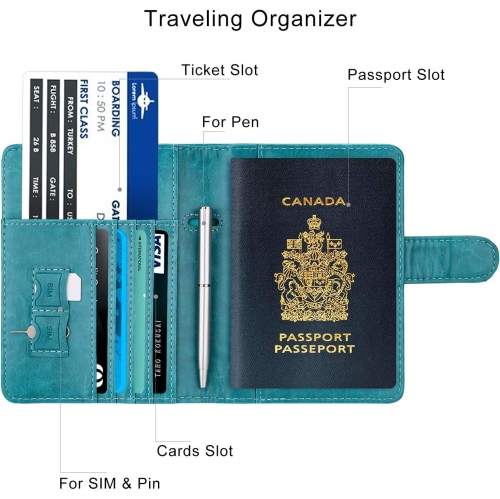 RFID Blocking Passport Holder Travel Wallet Cover Case