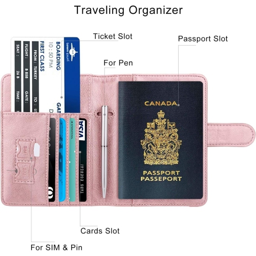 RFID Blocking Passport Holder Travel Wallet Cover Case