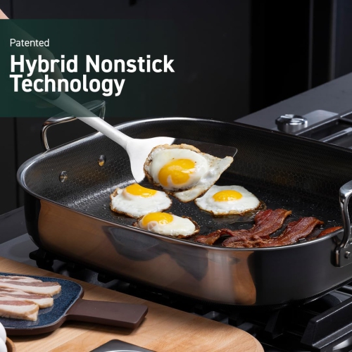  HexClad Hybrid Nonstick Roasting Pan with Rack