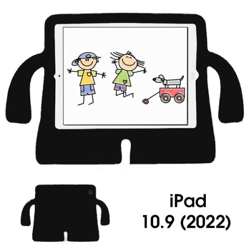 [CS] 3D Silicone Shockproof Child Kids Protective Stand Cover Case for iPad 10th Gen. / iPad 11th Gen. / Air 11" 2024, Black