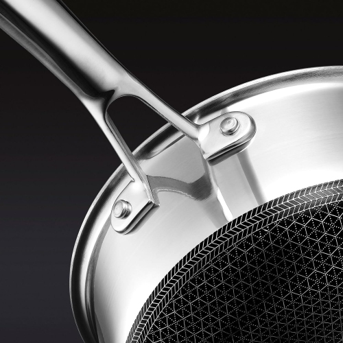 HexClad 2 Quart Hybrid Nonstick Saucepan and Lid, Dishwasher and Oven Friendly, Compatible with All Cooktops