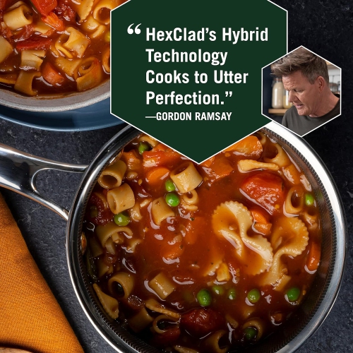HexClad 2 Quart Hybrid Nonstick Saucepan and Lid, Dishwasher and Oven Friendly, Compatible with All Cooktops