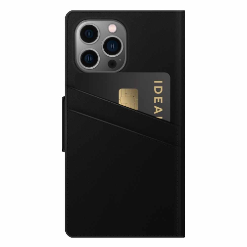 Étui portefeuille atelier d'IDEAL of Sweden pour iPhone 13 et iPhone 14, noir intense - Boîte ouverte