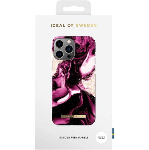 iDeal Of Sweden Fashion Case for iPhone 13 and iPhone 14 - Golden Ruby Marble - Open Box