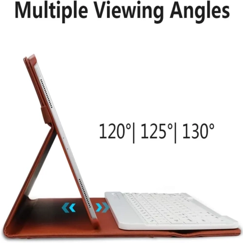 Brown Keyboard Case for iPad Air 5th Gen 10.9", iPad Air 4th Gen 10.9 Inch (2020), and iPad Pro 11 Inch (2018) - Detachable Wireless Keyboard, Pencil