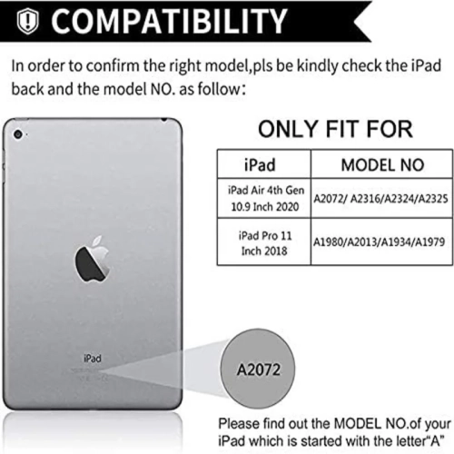 Brown Keyboard Case for iPad Air 5th Gen 10.9", iPad Air 4th Gen 10.9 Inch (2020), and iPad Pro 11 Inch (2018) - Detachable Wireless Keyboard, Pencil