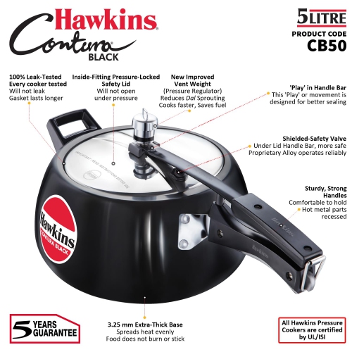 Hawkins – autocuiseur à anodisation dure, CB50 pintes, 5 L