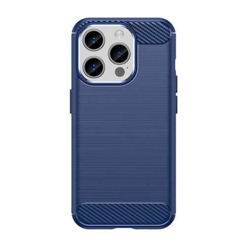 PANDACO Navy Brushed Metal Case for iPhone 15 Pro