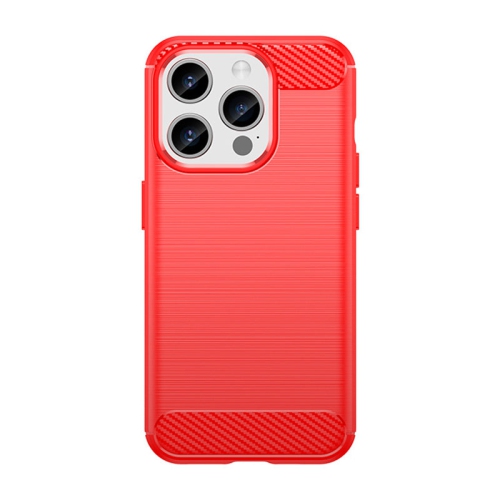 PANDACO Red Brushed Metal Case for iPhone 15 Pro