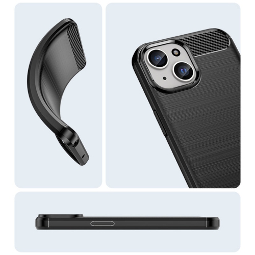 PANDACO Black Brushed Metal Case for iPhone 15 Plus