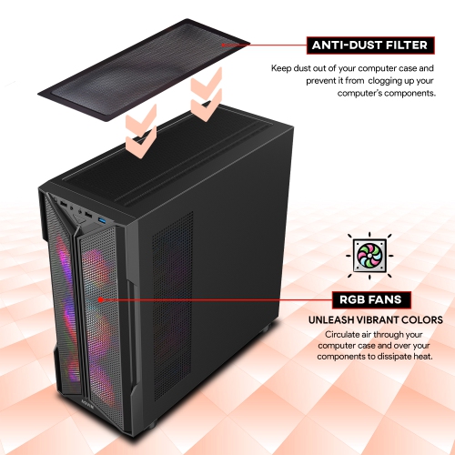 Gaming PC - GTX 1660 Super 6GB, Intel Core i7, 16GB Memory, 512GB SSD, Win 11 Pro by AQVIN - Refurbished condition - Image 6