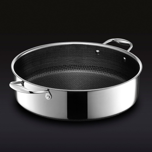 HexClad 7 Quart Hybrid Nonstick Saute Pan, Dishwasher and Oven Friendly, Compatible with All Cooktops