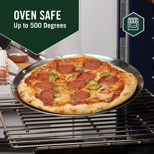 HexClad 12 Inch Hybrid Nonstick Griddle Pan and Lid, Dishwasher and Oven Friendly, Compatible with All Cooktops