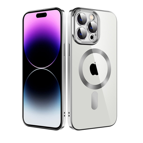 [CSmart] Étui de chargement magnétique hybride sans fil avec MagSafe pour iPhone 12 Pro, argenté