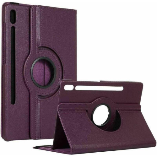 [CSmart] 360 Rotating PU Leather Tablet Case Smart Cover for Samsung Tab S9 / S9 FE 11", X710 / X510, Purple