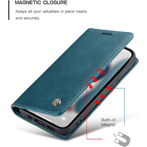 CaseMe for iPhone 15 PLUS, Wallet Case Soft PU Leather Flip Case Magnetic Stand Flip Protective Cover Leather Case with ID & Credit Card Slots Holder
