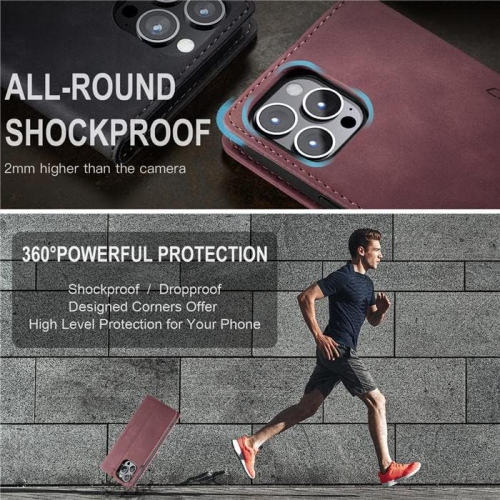 CaseMe for iPhone 15 PRO, Wallet Case Soft PU Leather Flip Case Magnetic Stand Flip Protective Cover Leather Case with ID & Credit Card Slots Holder